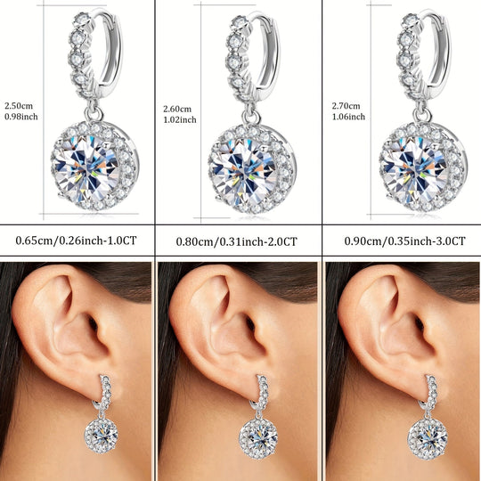 Stylish Round Moissanite & Zirconia Earrings