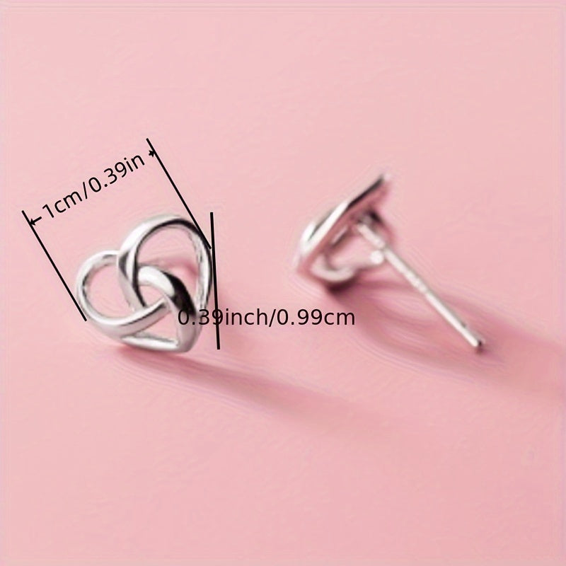 Celtic Heart Knot Stud Earrings