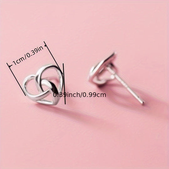 Celtic Heart Knot Stud Earrings