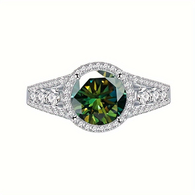 Luxury Blue Moissanite Ring