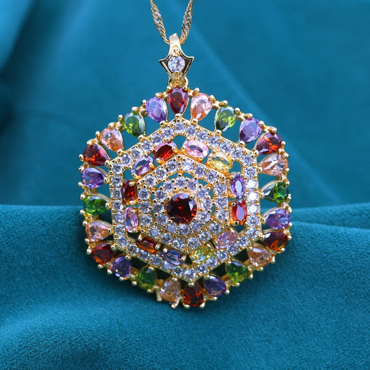 Elegant Pendant Necklace with Synthetic Cubic Zirconia