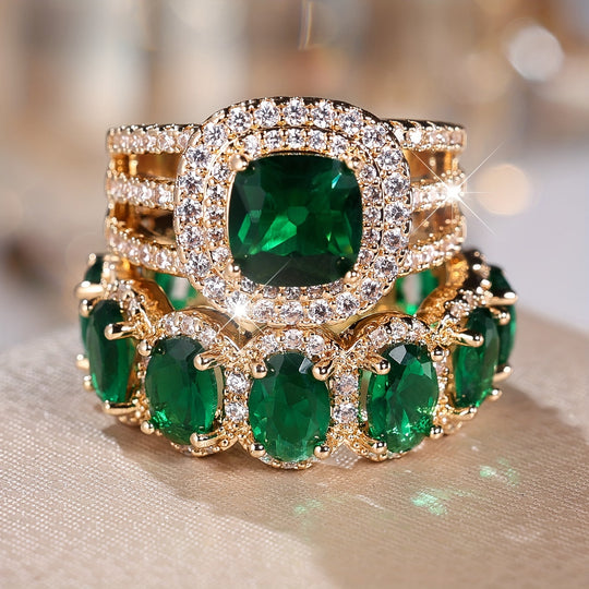 2-Piece Fashionable Synthetic Zirconia Ring