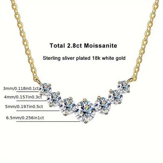 Gold-Plated Moissanite Pendant Necklace