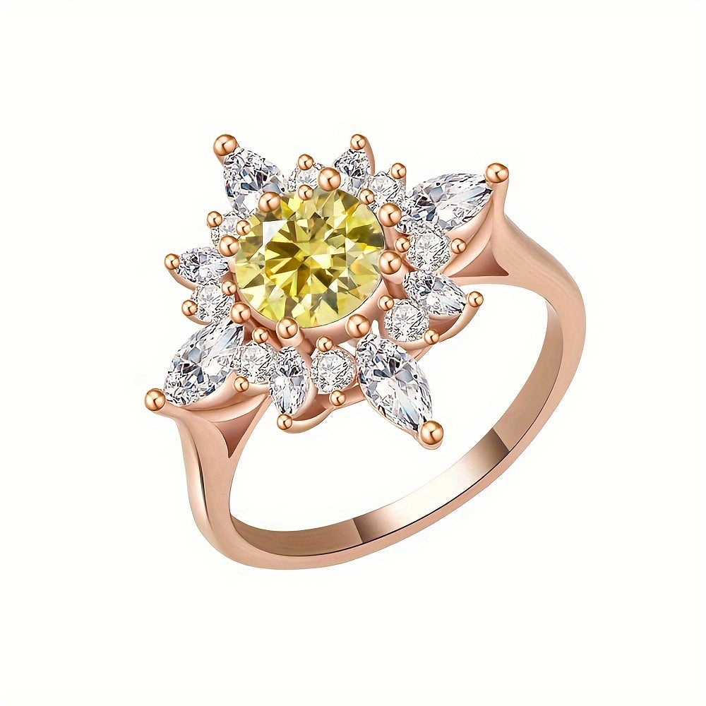 Elegant Floral Moissanite Ring