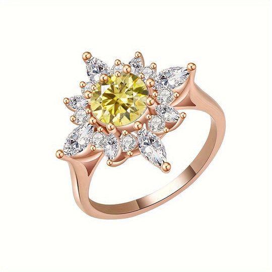 Elegant Floral Moissanite Ring