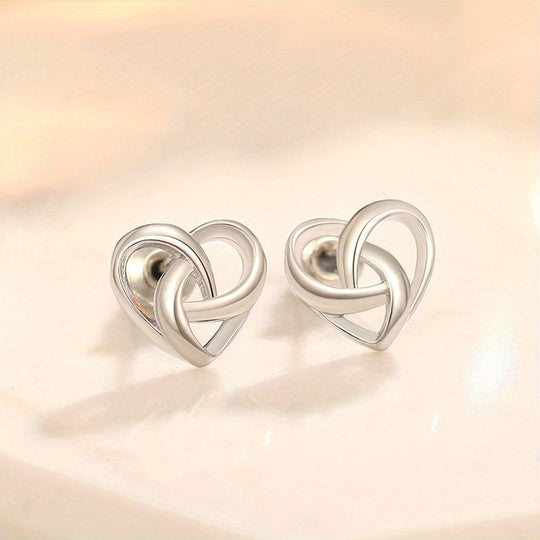 Celtic Heart Knot Stud Earrings