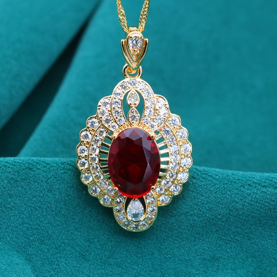 Vintage Synthetic Zirconia Pendant Necklace