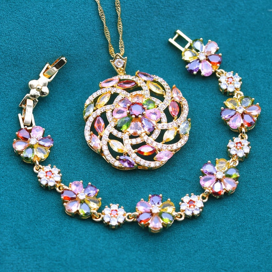 Bohemian Colorful Zirconia Jewelry Set