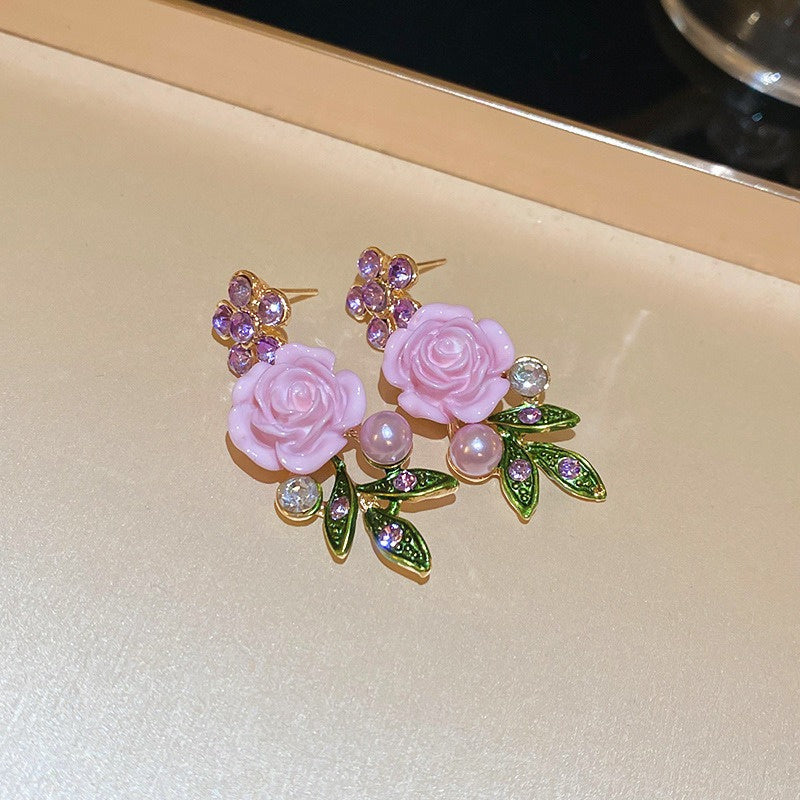 Floral Pearl Drop Earrings