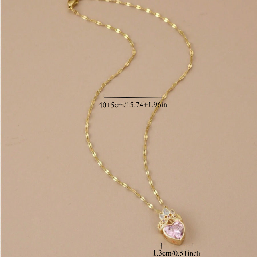 Love Hollow Crown Princess Pendant Necklace