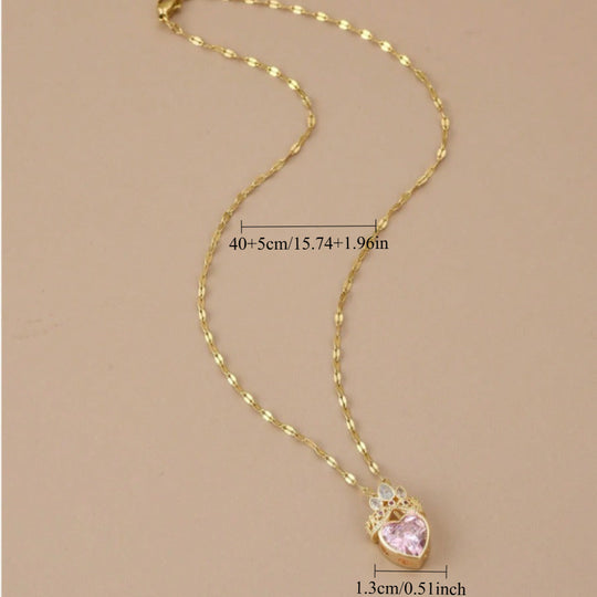 Love Hollow Crown Princess Pendant Necklace