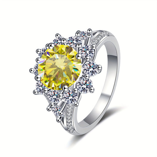 Elegant Moissanite Silver Ring