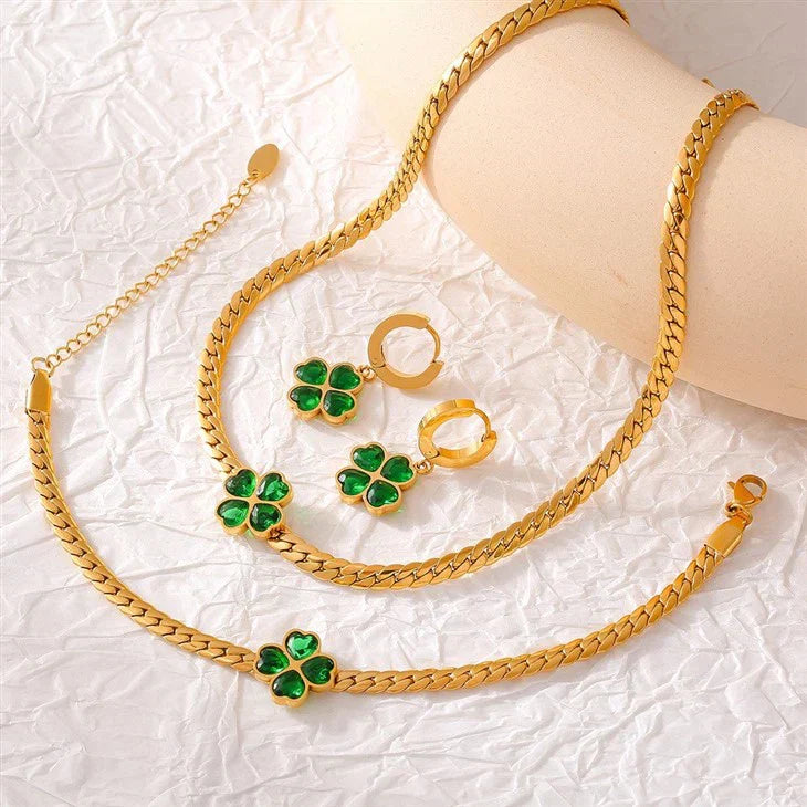 Emerald Clover Earrings