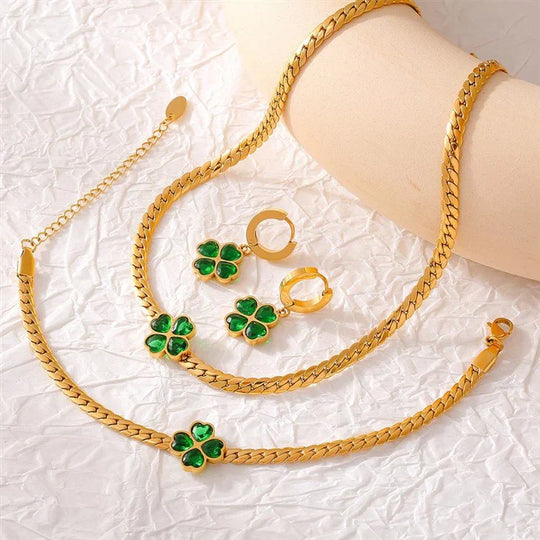Emerald Clover Earrings