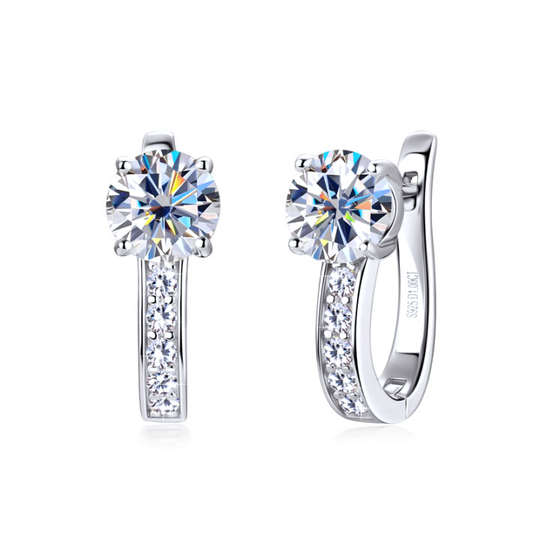 Moissanite Huggie Earrings