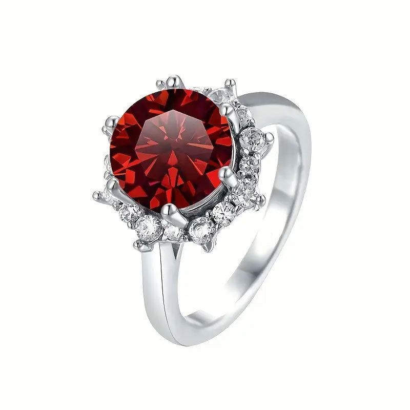 Trendy Round Moissanite Ring