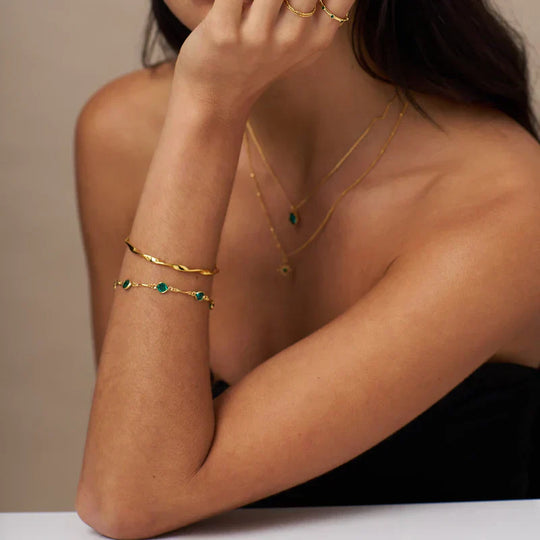Emerald Link Chain Bracelet