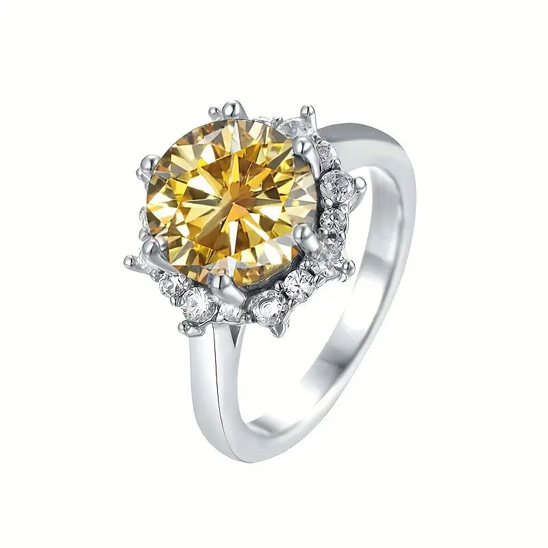 Trendy Round Moissanite Ring